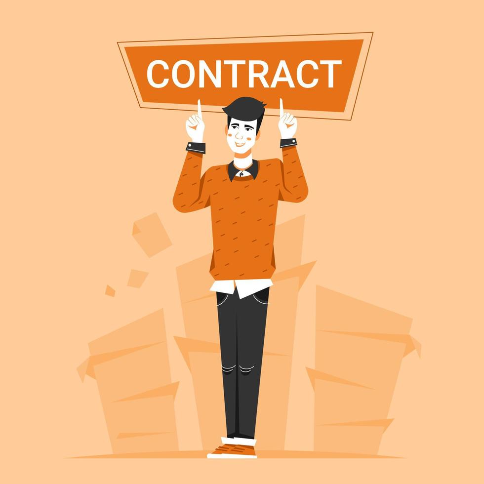 Execution of the contract concept illustration. vector
