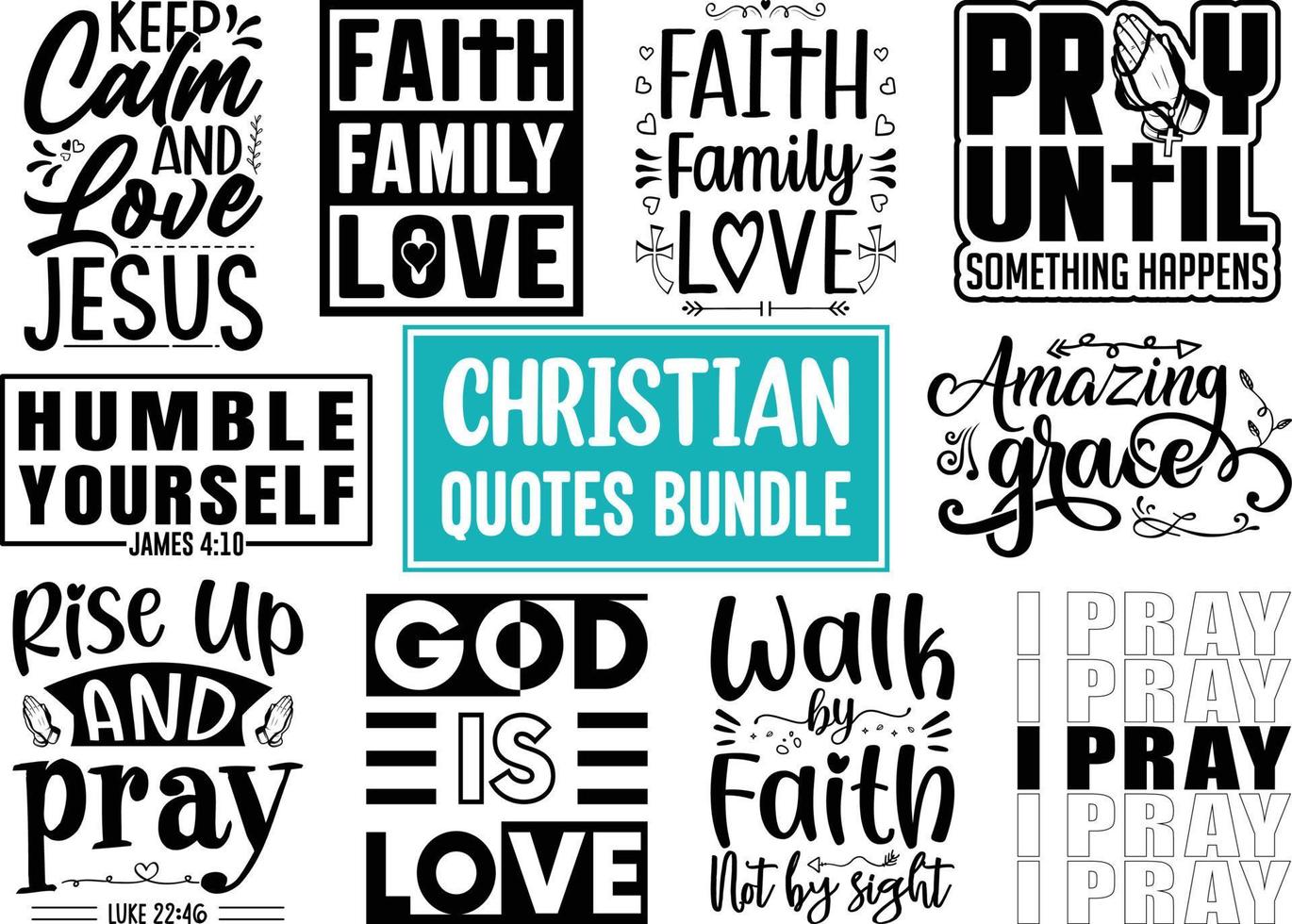 Christian quotes SVG designs bundle, Christian quotes t shirt designs, set of Christian quotes typography lettering, religion quotes, and sayings vector craft