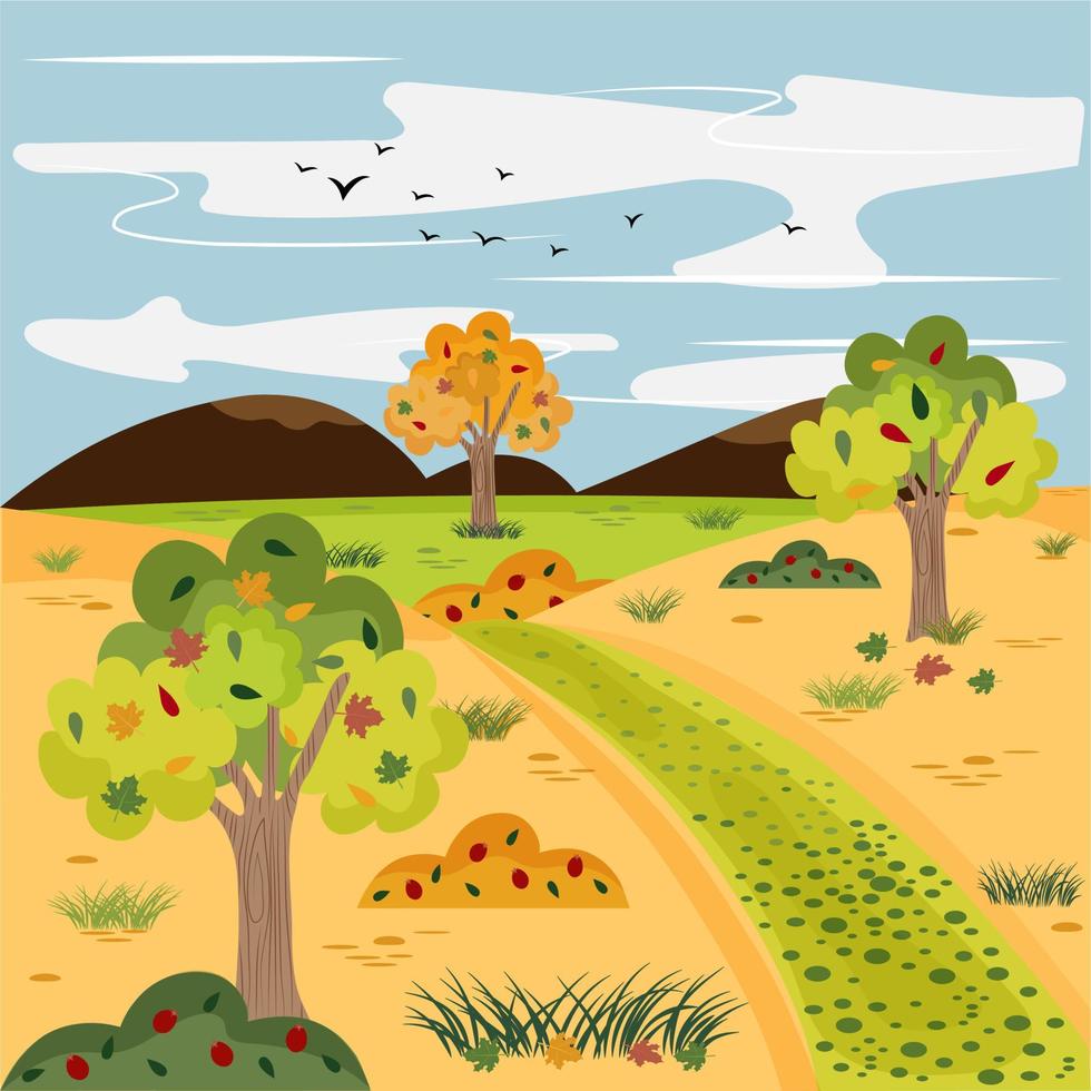 Autumn greeting card for poster decoration vector