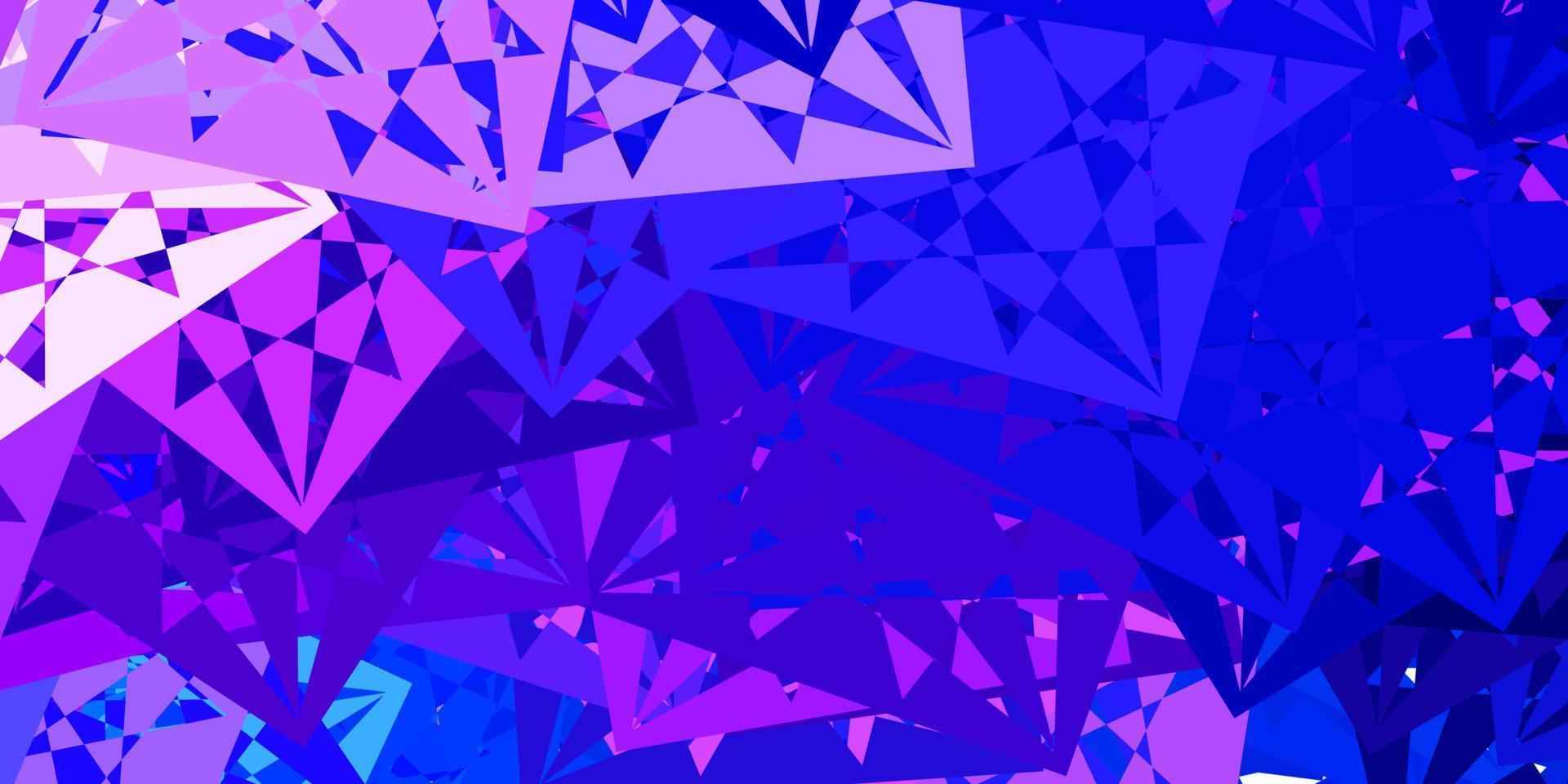 Dark Pink, Blue vector background with triangles.