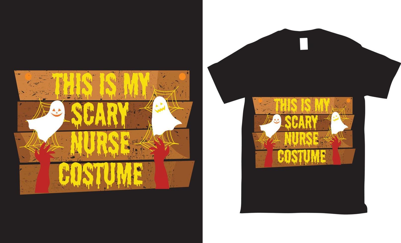 este es mi disfraz de enfermera aterrador diseño de camiseta de halloween vector