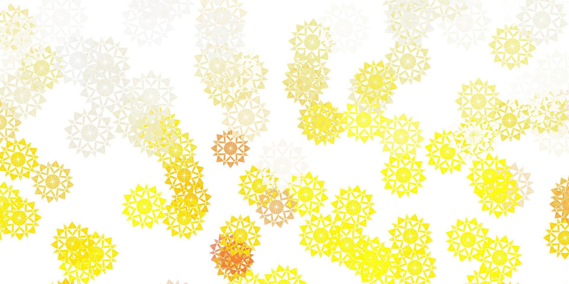 Light orange vector texture with bright snowflakes.