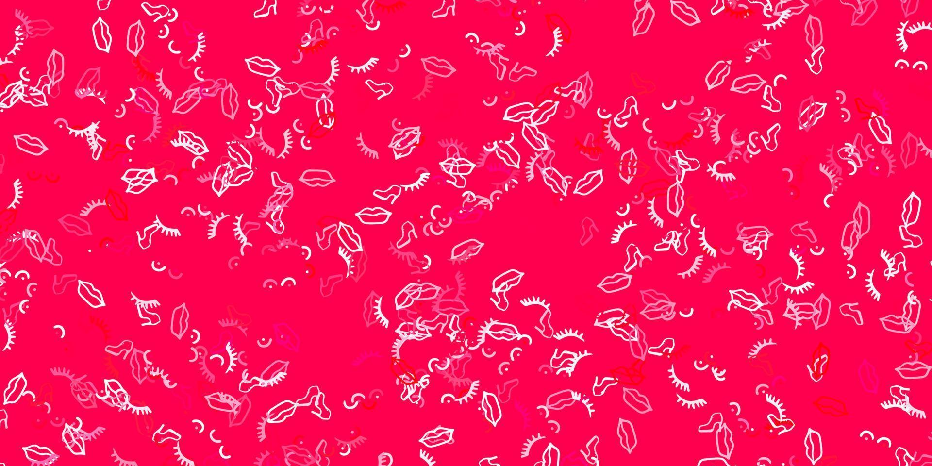 Light Red vector background with woman symbols.