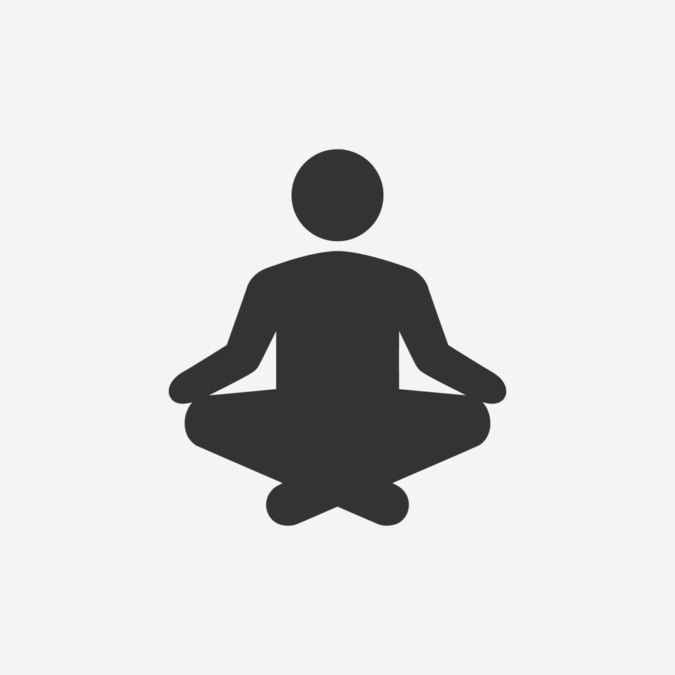 icono de meditación. símbolo de icono de yoga. vector