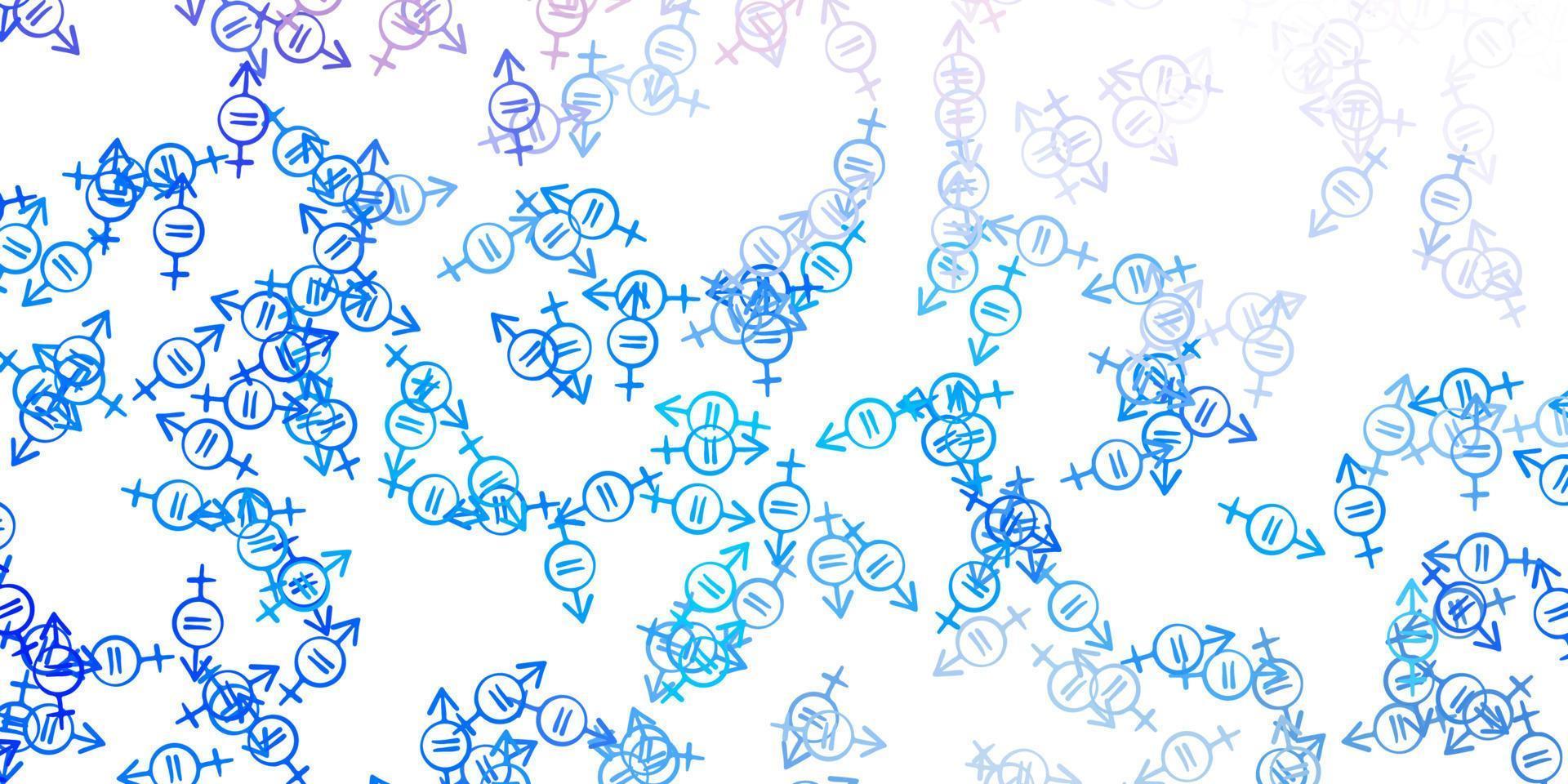 Light Blue, Yellow vector texture with women's rights symbols.