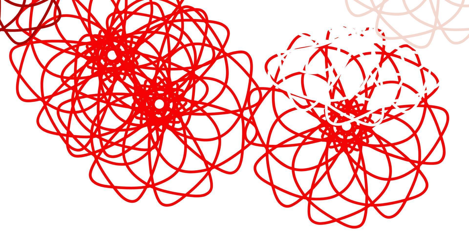 Light orange vector doodle texture with flowers.