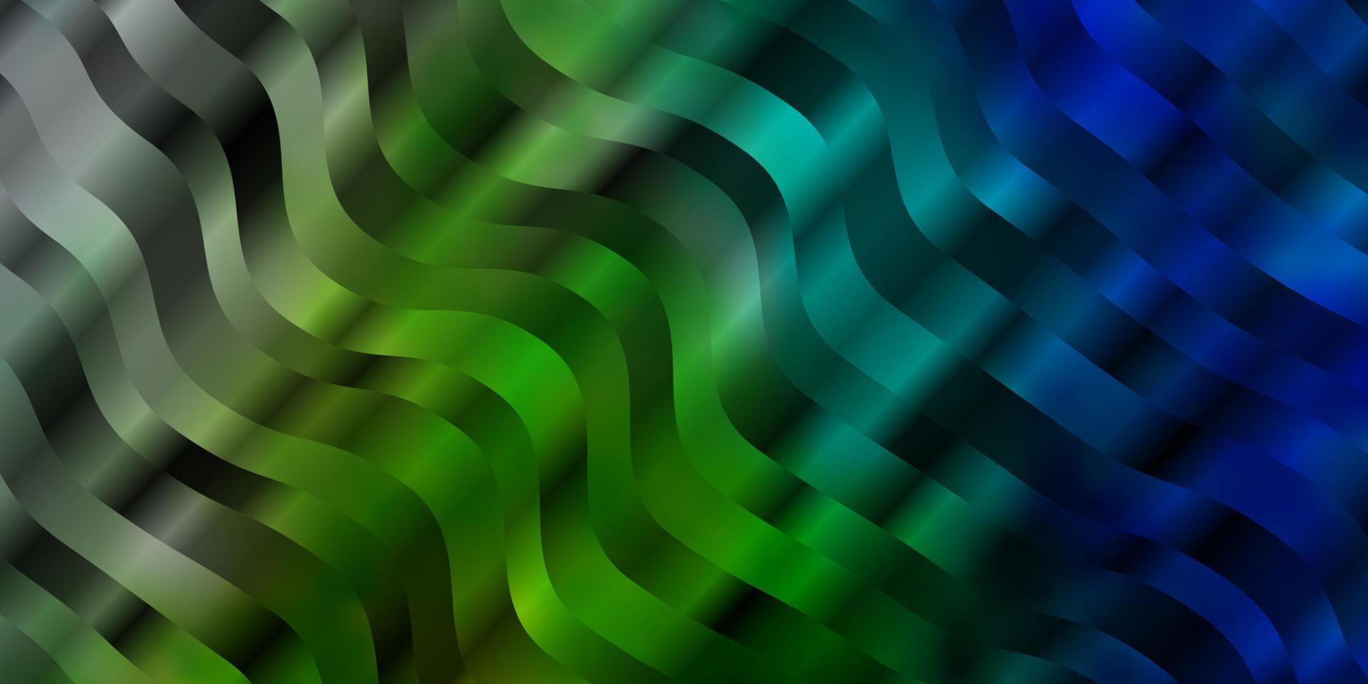 Fondo de vector azul claro, verde con líneas curvas.