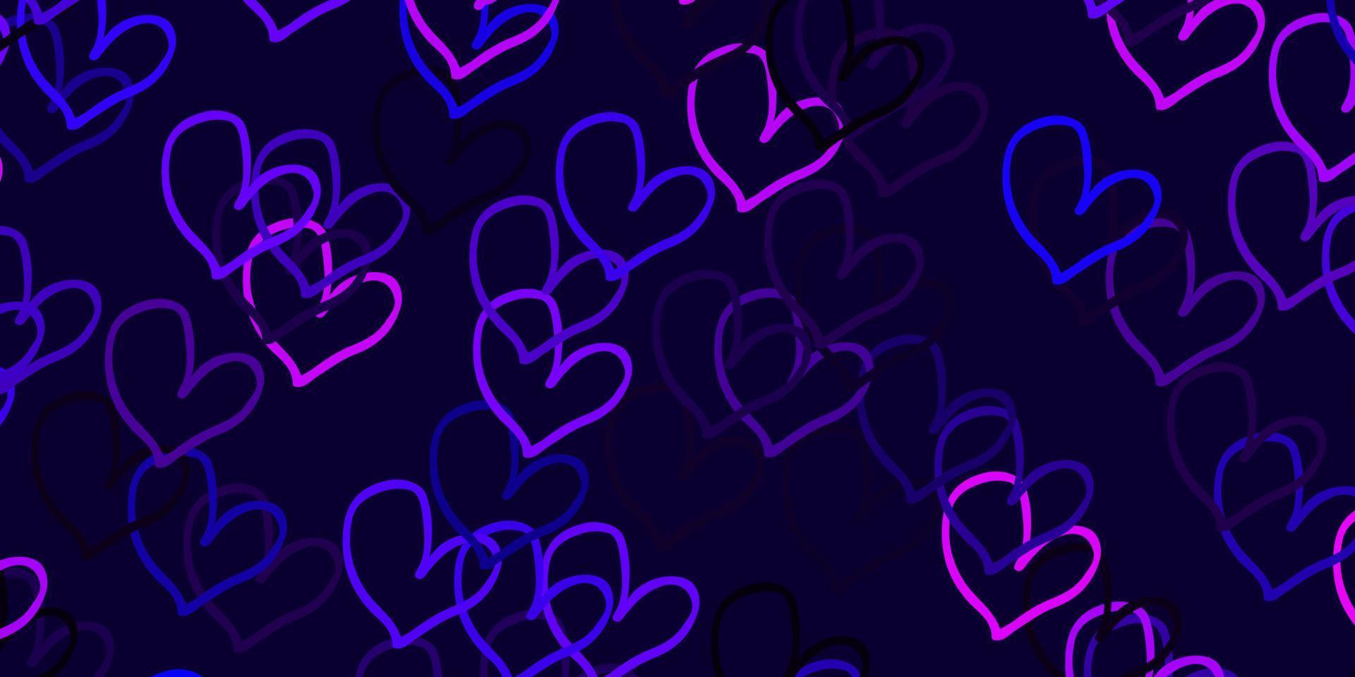 Light Purple, Pink vector texture with lovely hearts.