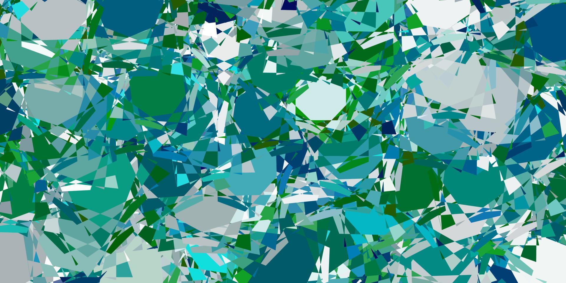 Fondo de vector azul claro, verde con triángulos.