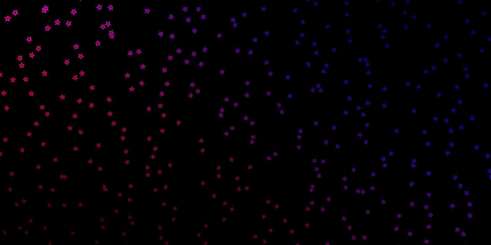 Dark Blue, Red vector background with small and big stars.