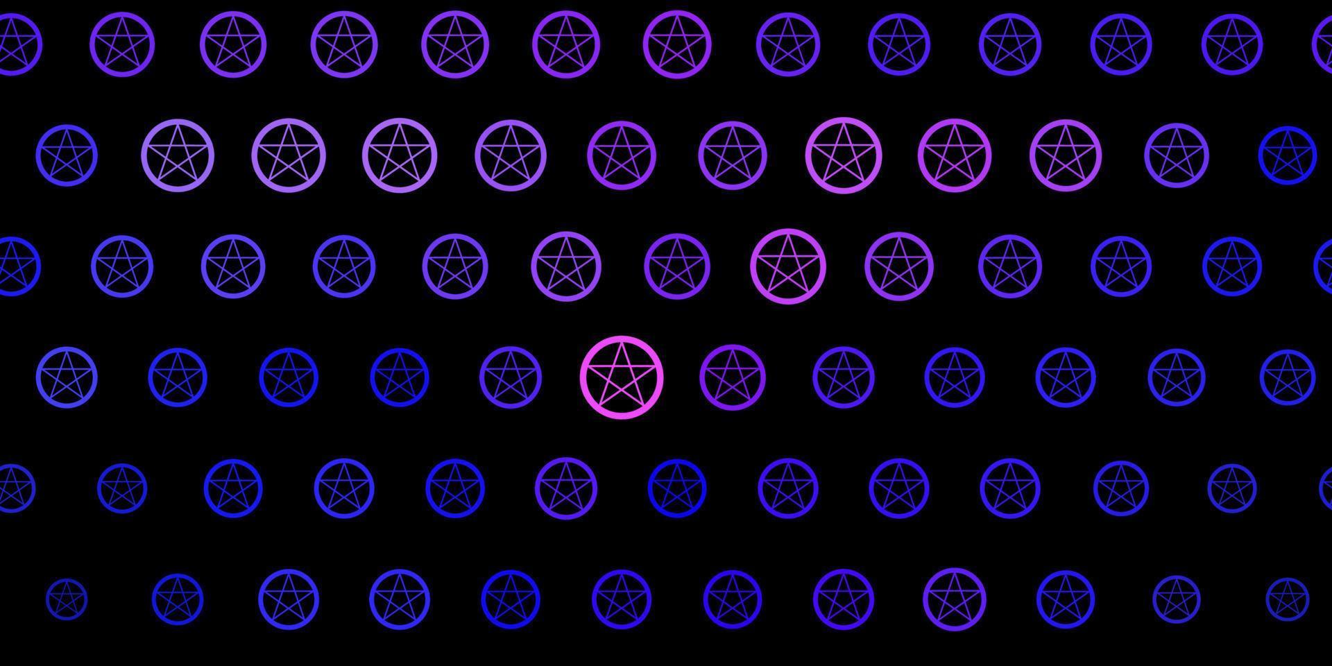 Dark Purple vector texture with religion symbols.