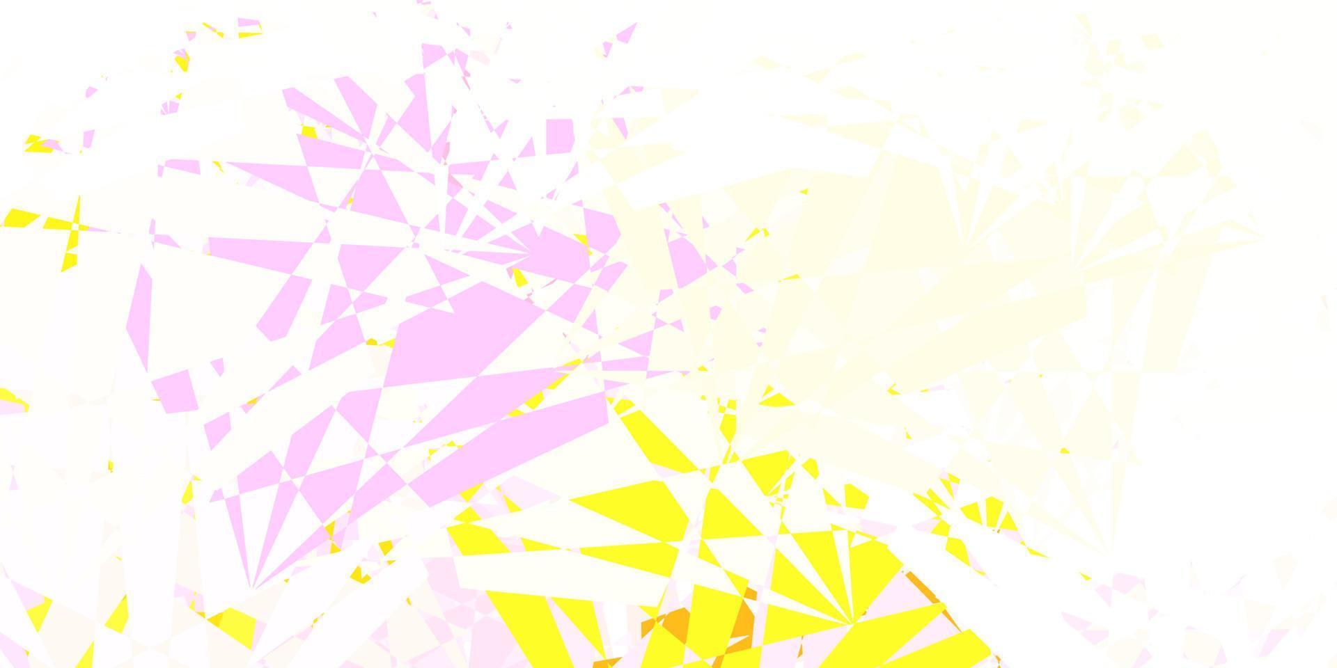 textura de vector rosa claro, amarillo con triángulos al azar.