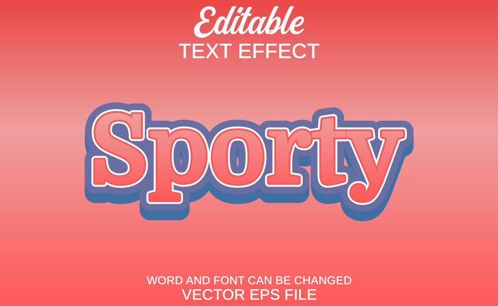 sporty text effect vector