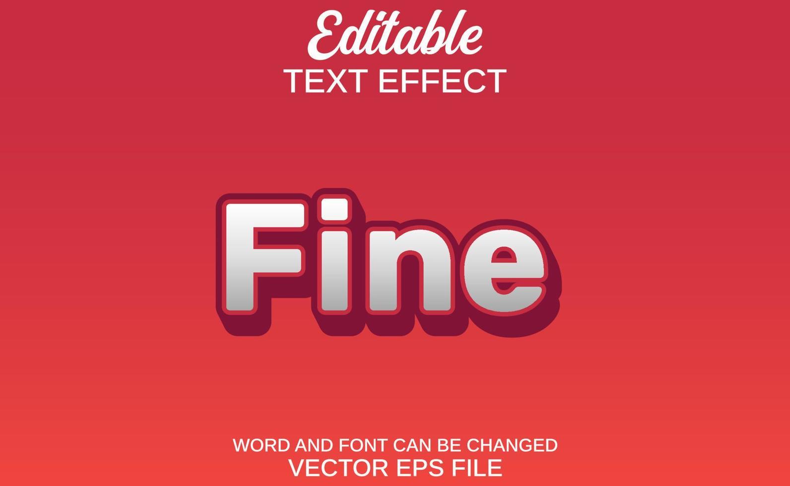 fine text effect vector