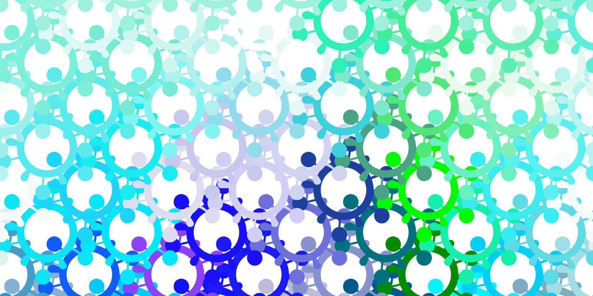 Light Blue, Green vector template with flu signs.