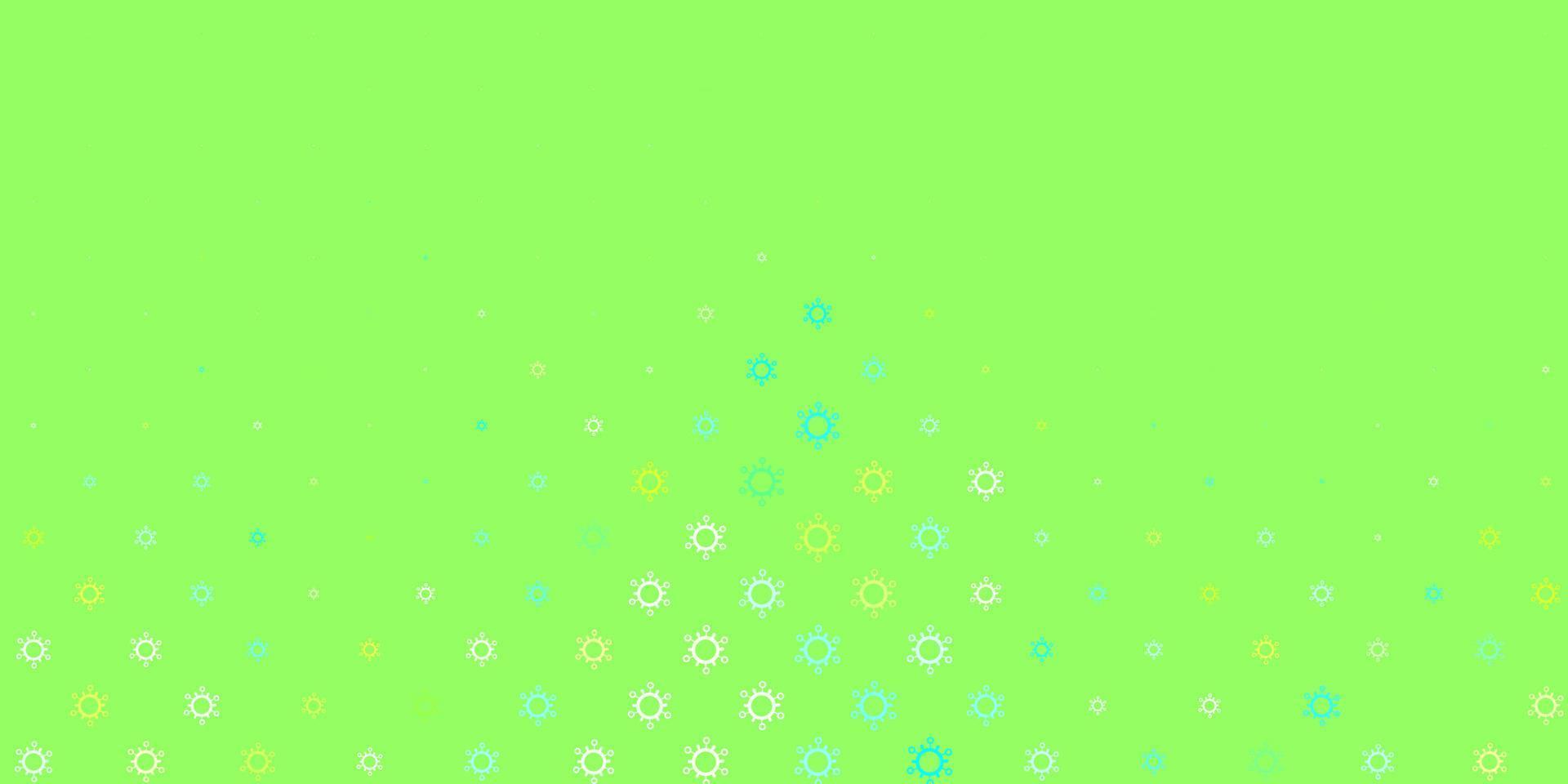 Light blue, green vector pattern with coronavirus elements.