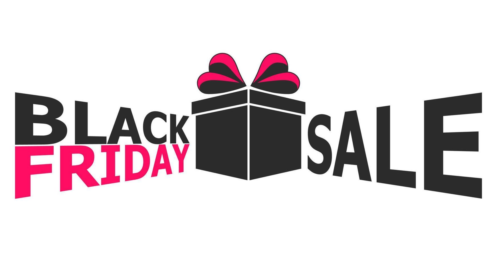 The inscription Black Friday in perspective and a gift box with a bow vector