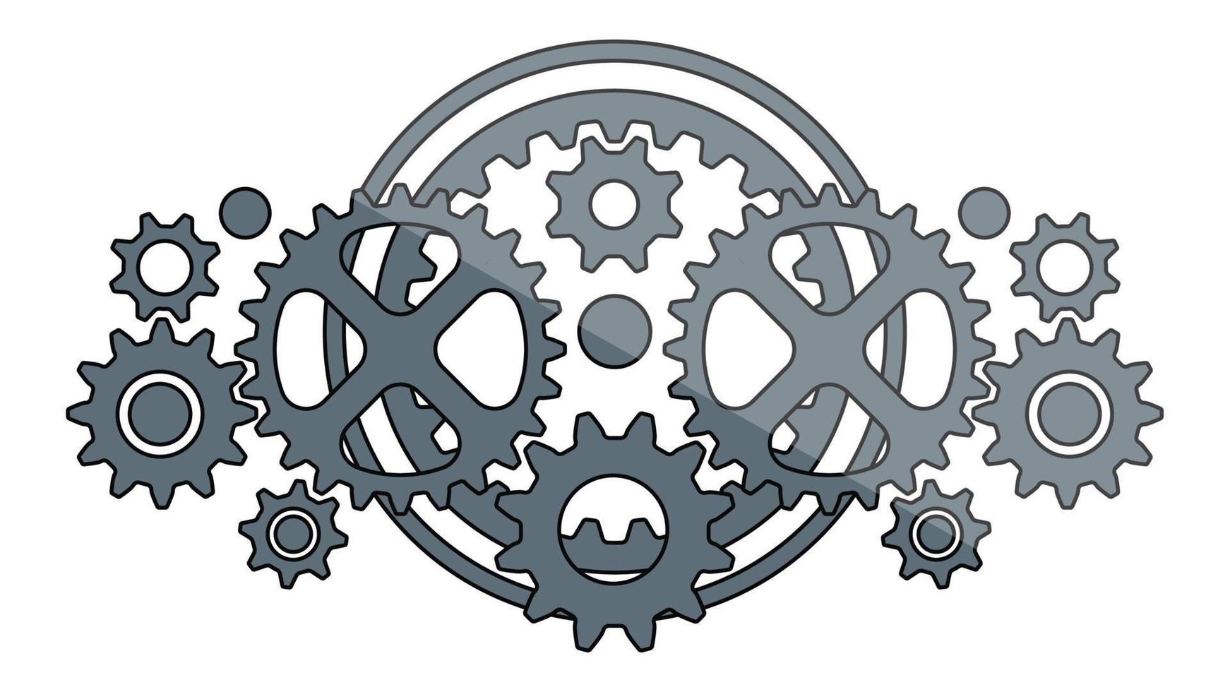 Pattern set of various mechanical gears vector