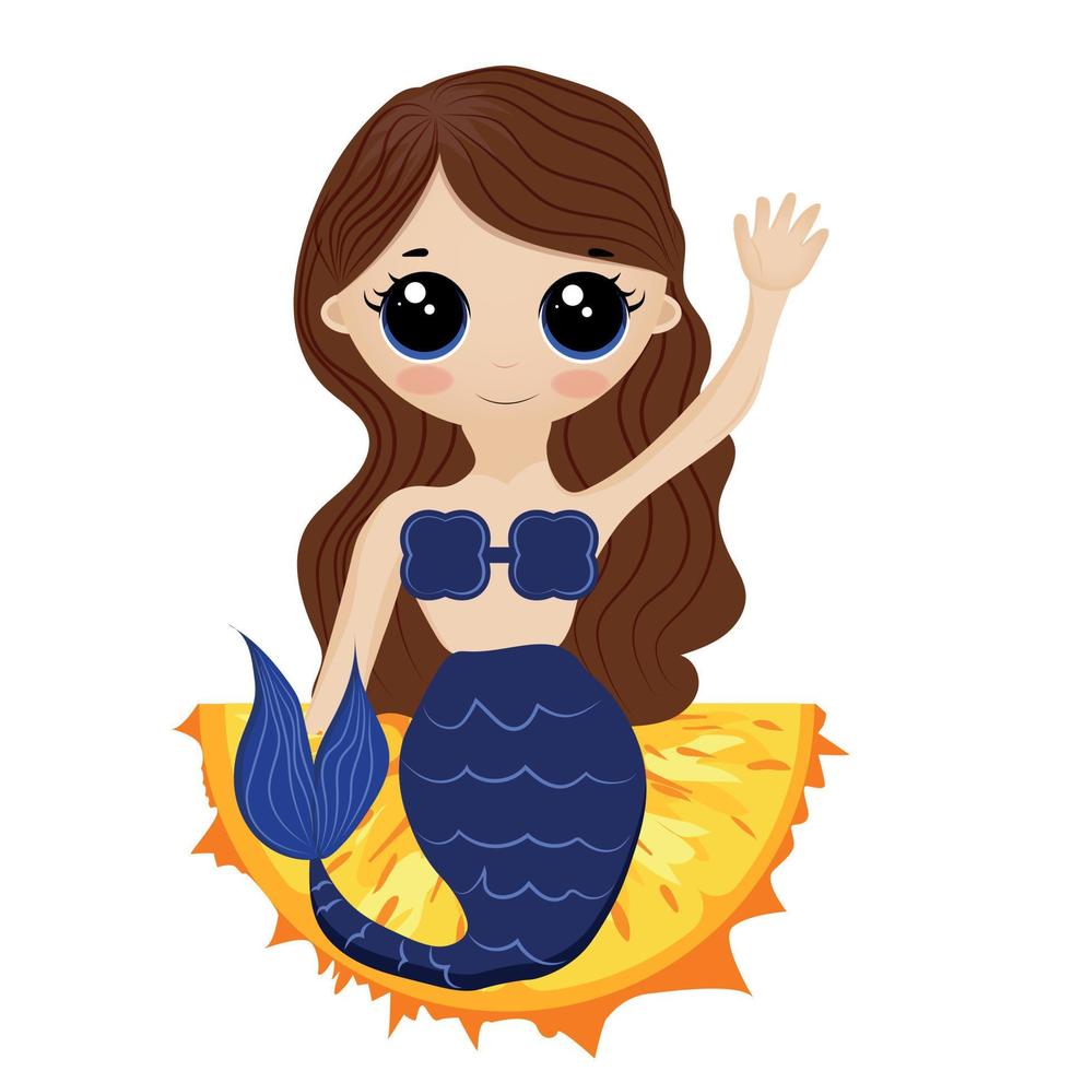 Cute mermaid vector illustration eps 10