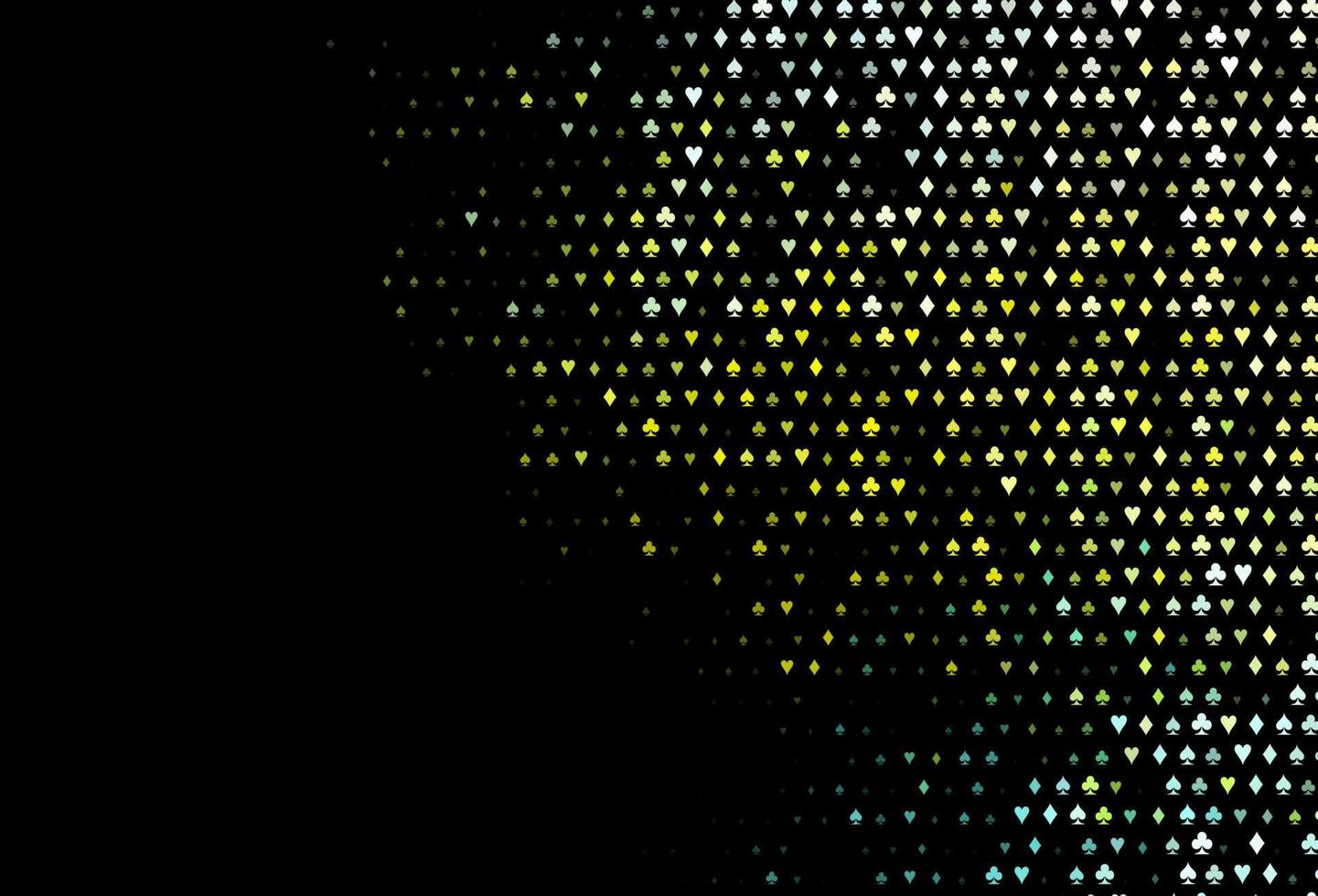 Dark green, yellow vector texture with playing cards.