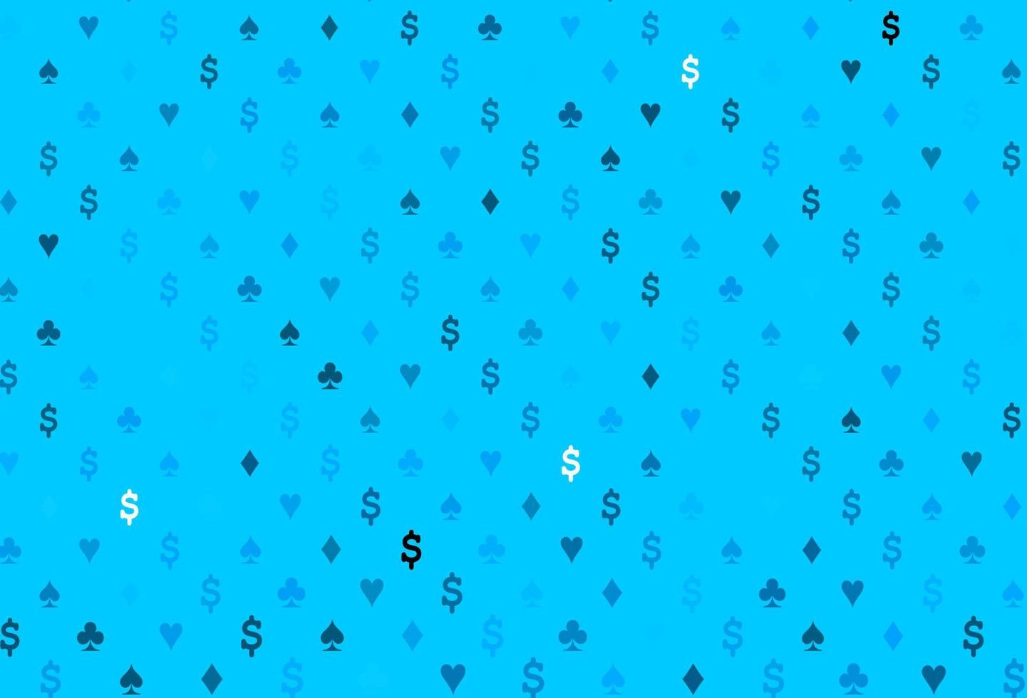 Light blue vector cover with symbols of gamble.