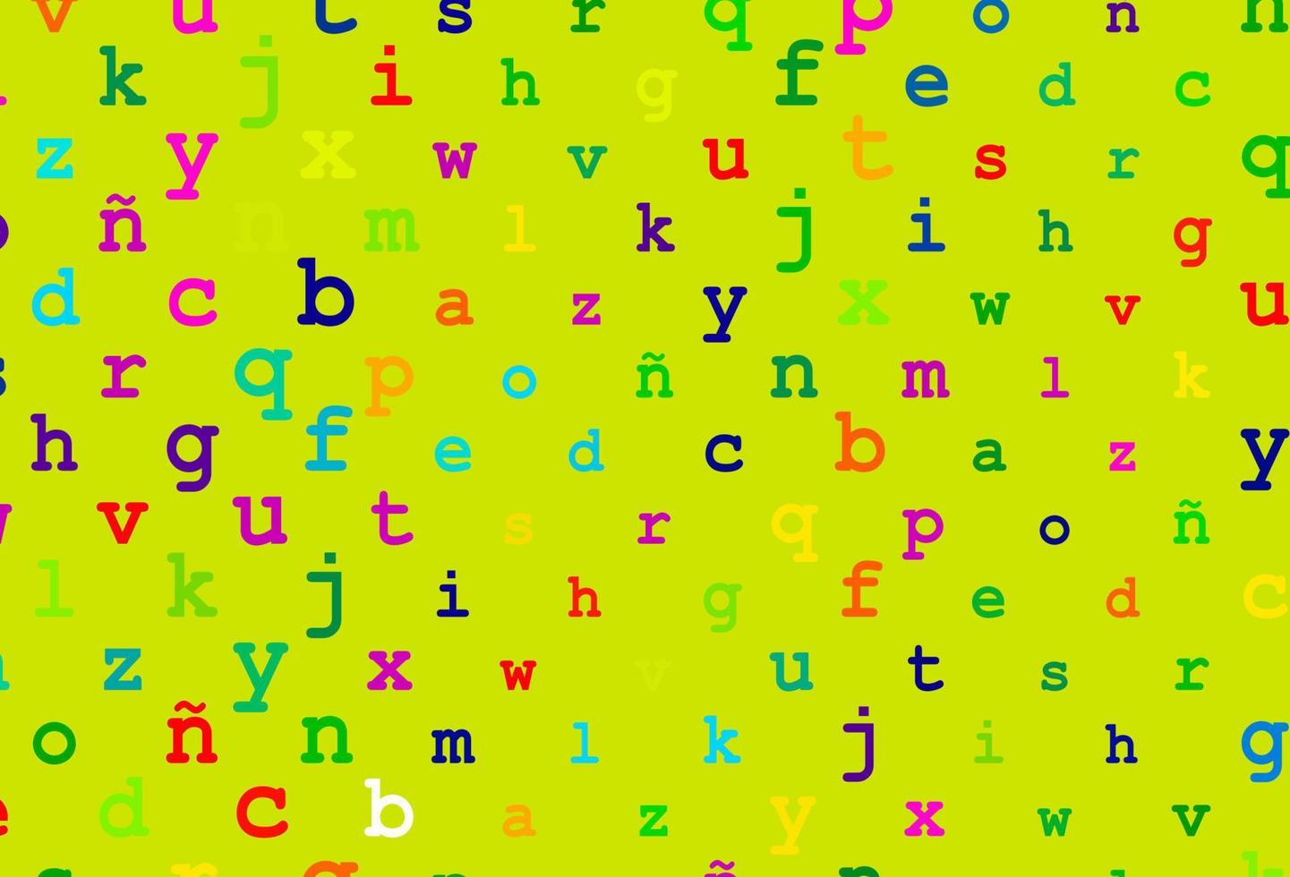 Light multicolor, rainbow vector cover with english symbols.