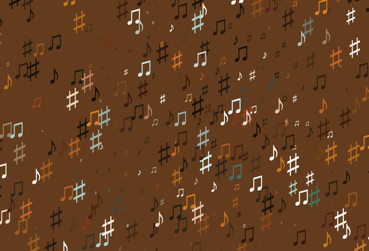 Light Orange vector background with music symbols.