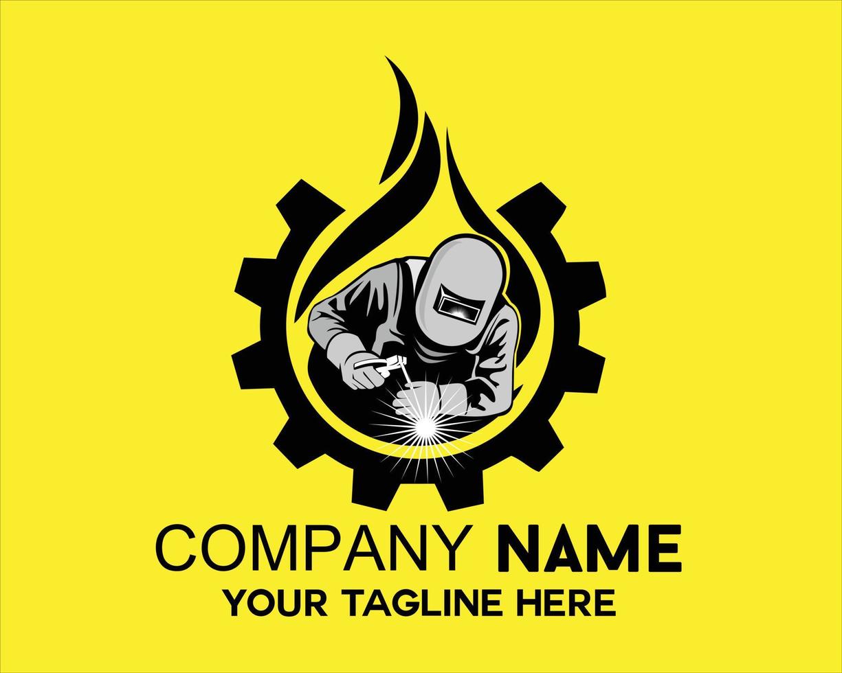 silhouette of a person doing welding work vector
