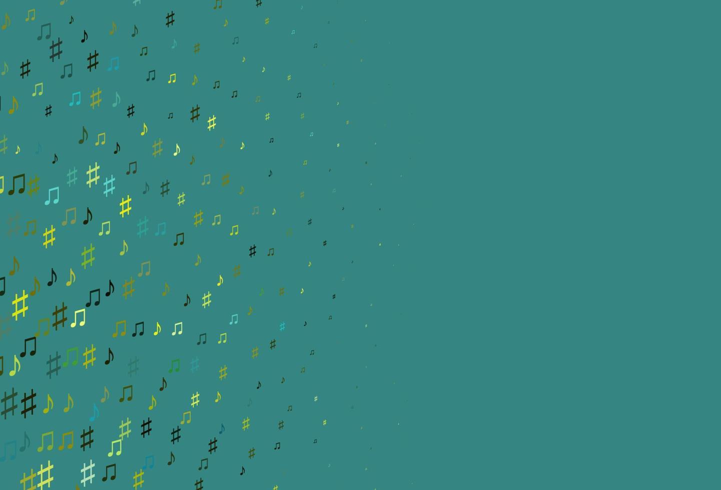 Light Green, Yellow vector texture with musical notes.