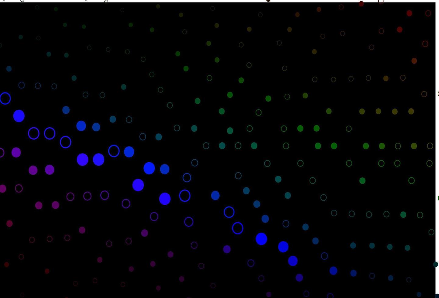 Fondo de vector de arco iris multicolor oscuro con puntos.