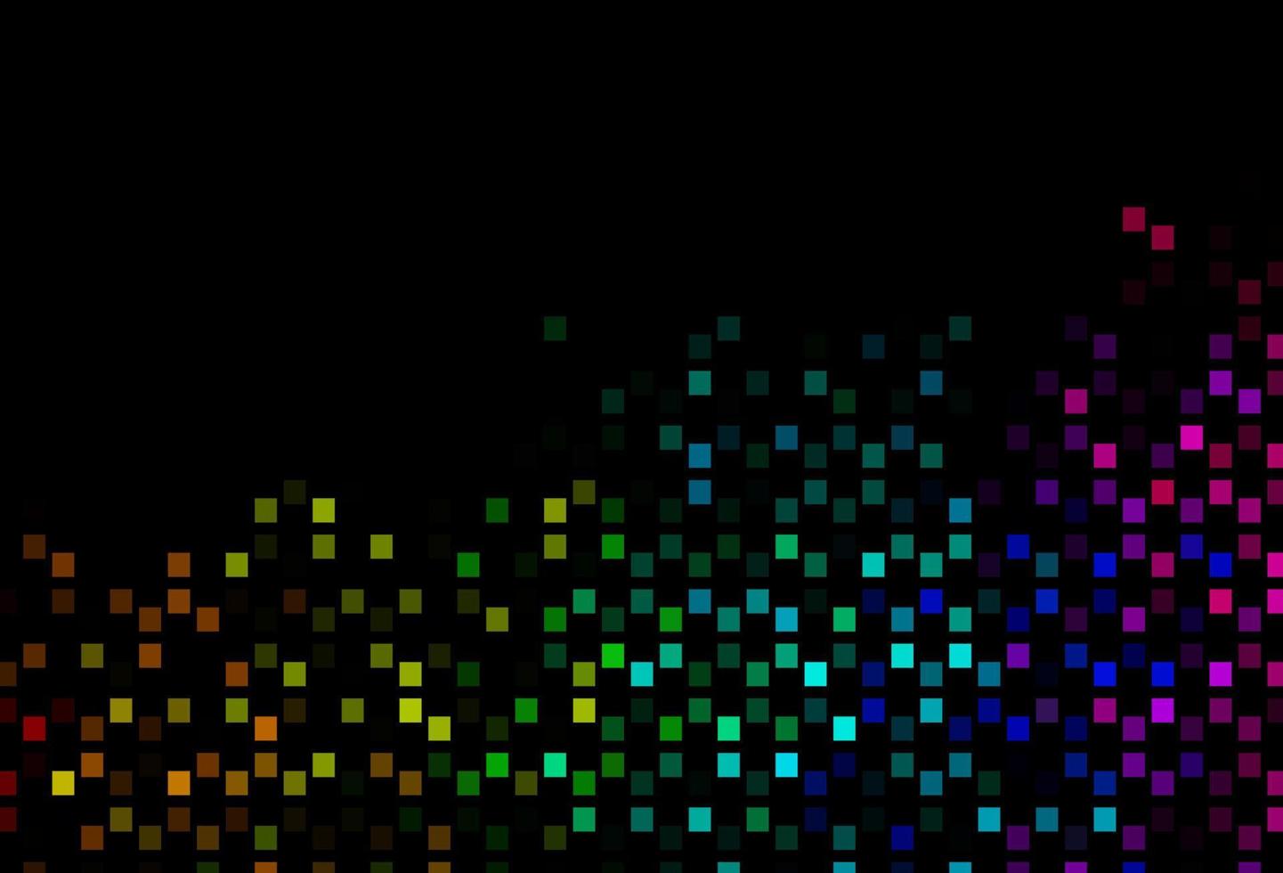patrón de vector de arco iris multicolor oscuro con cristales, rectángulos.