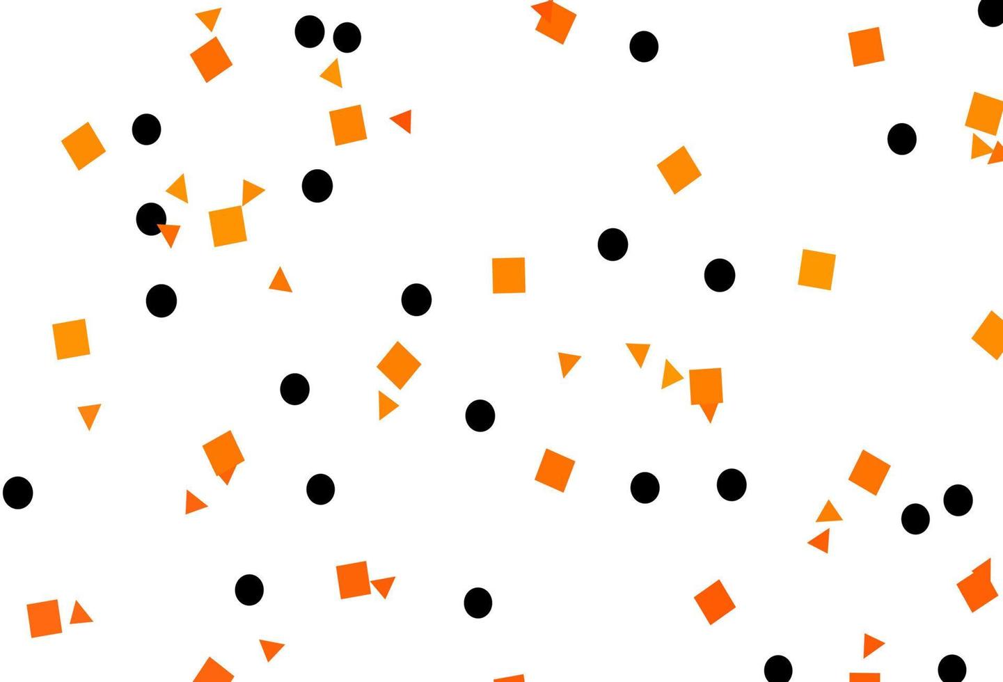 Telón de fondo de vector naranja claro con líneas, círculos, rombos.