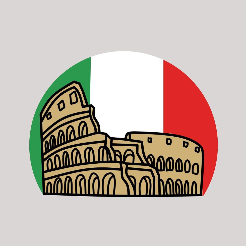 illustration vector of colosseum landmark of rome perfect for print,etc