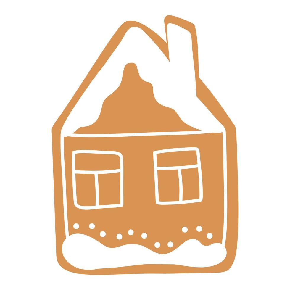 vector Christmas gingerbread in the form of a house on a white background.