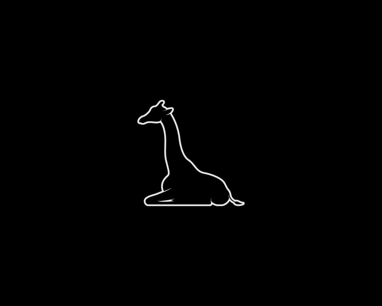 Giraffe outline vector silhouette