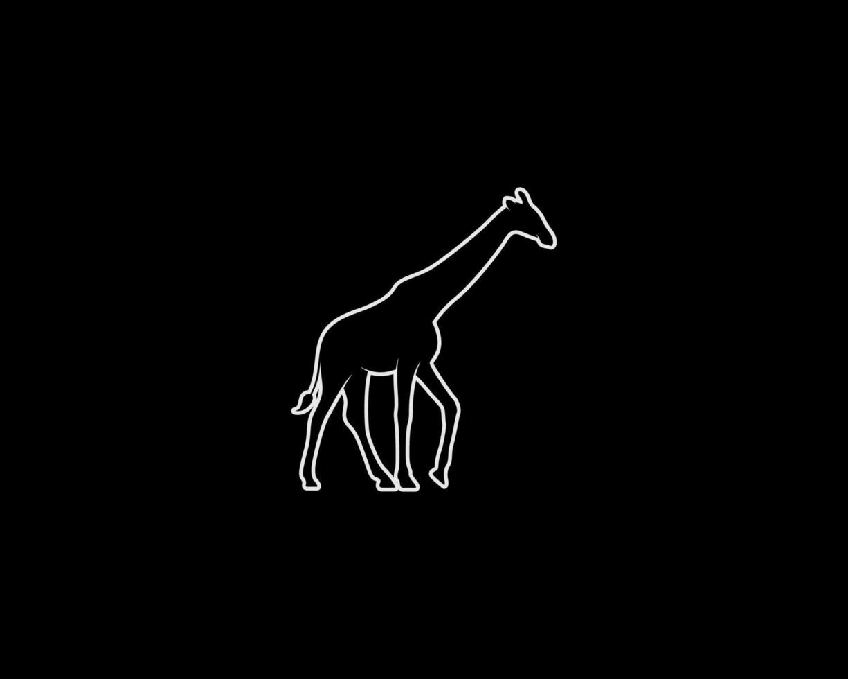 Giraffe outline vector silhouette