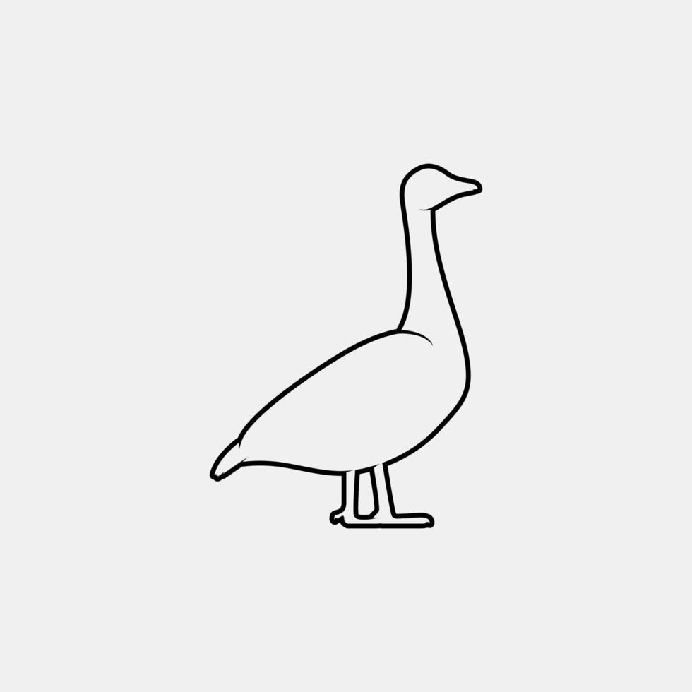 Goose outline vector silhouette