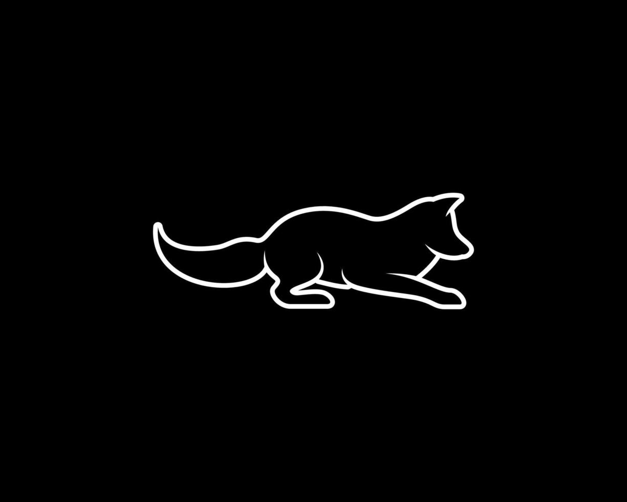 Fox outline vector silhouette