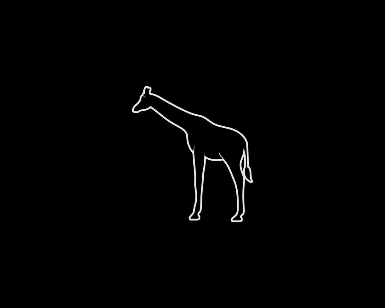 Giraffe outline vector silhouette