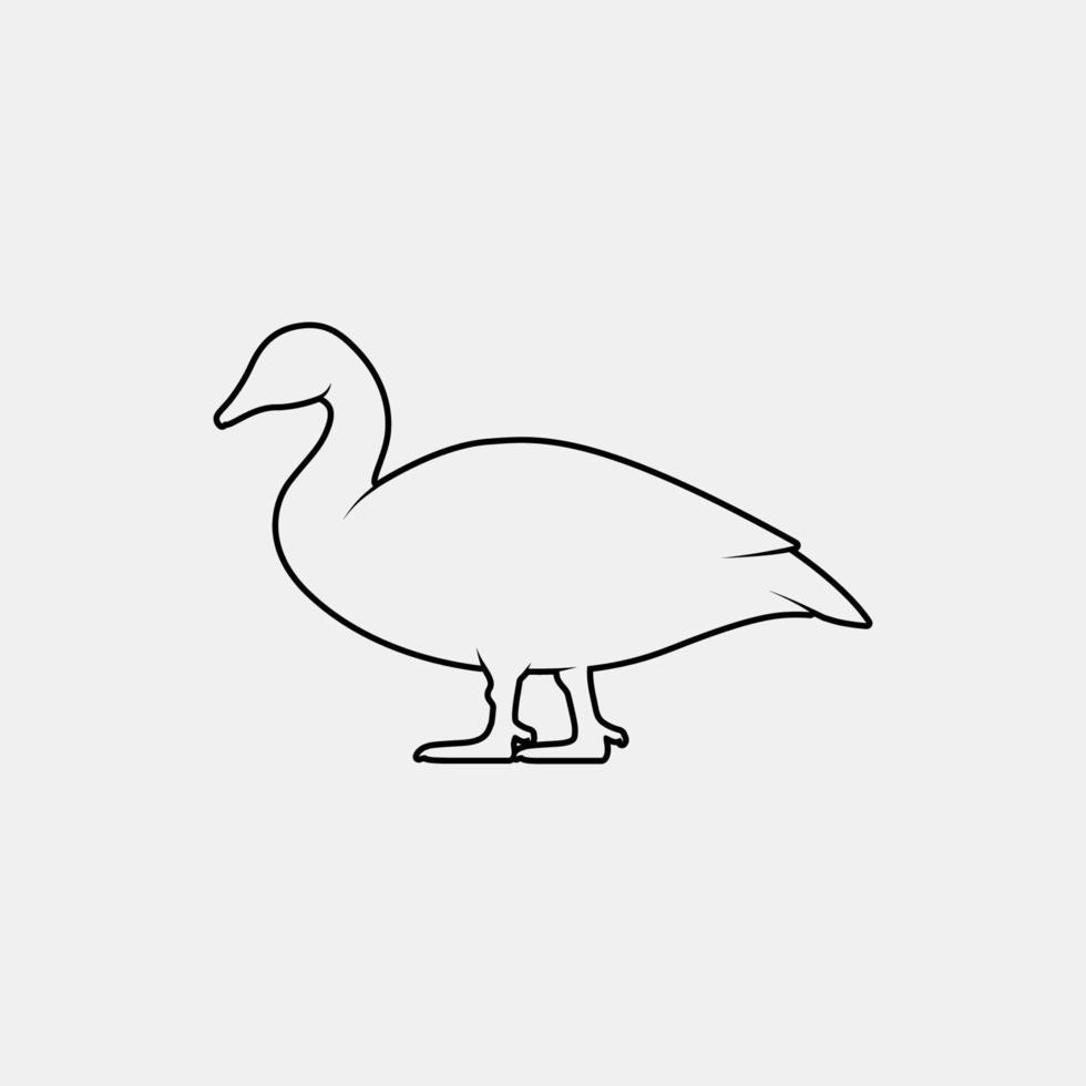 Goose outline vector silhouette