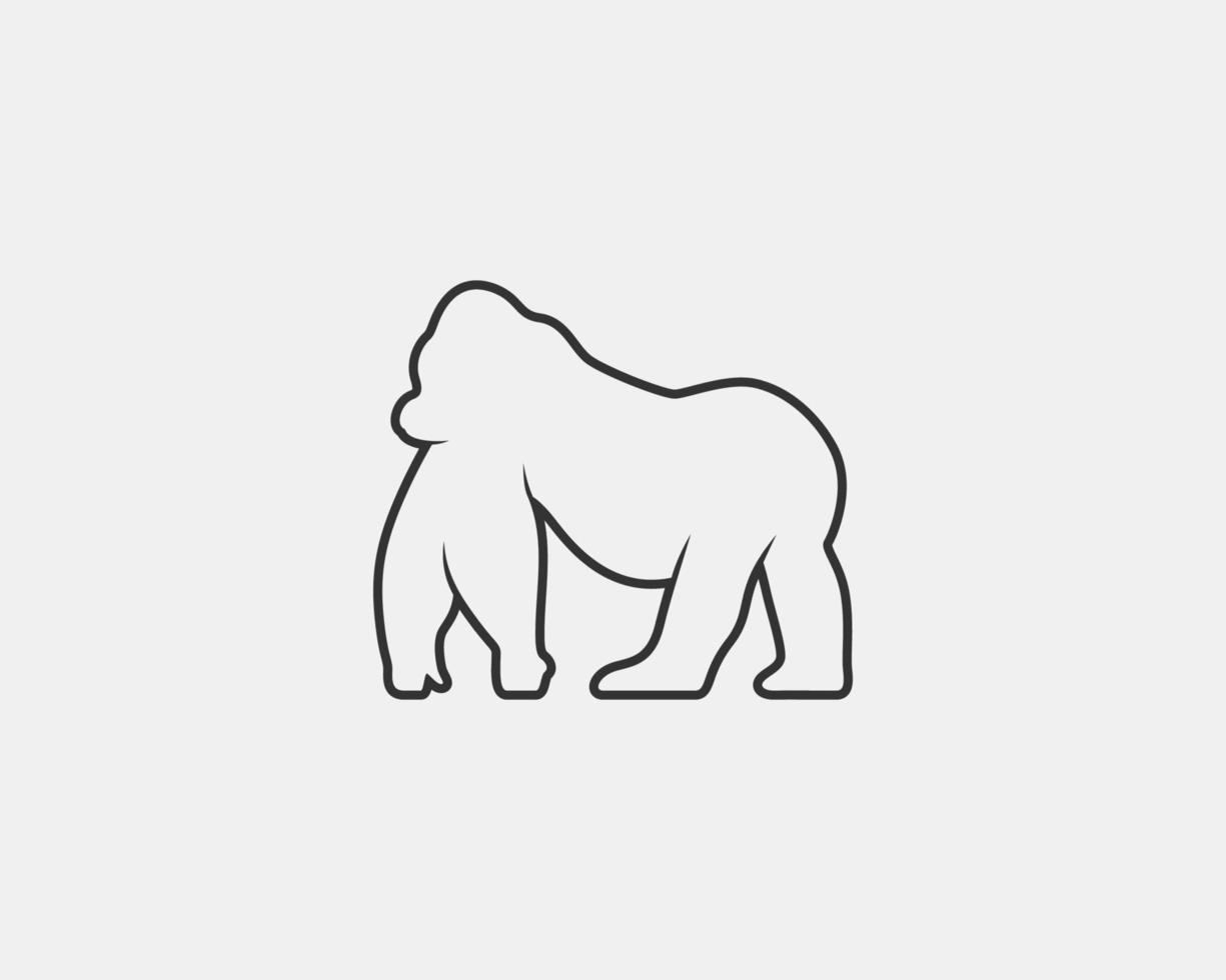 Gorilla outline vector silhouette