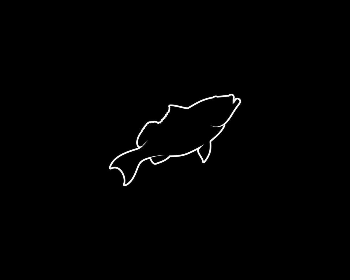 grouper outline vector silhouette