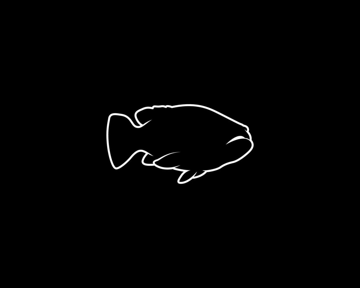 grouper outline vector silhouette