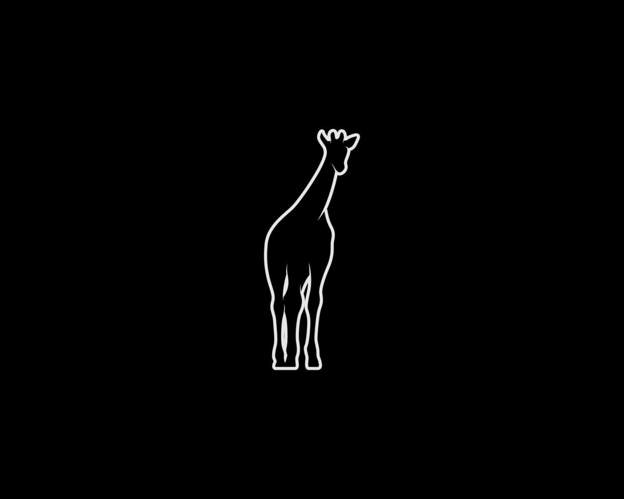 Giraffe outline vector silhouette