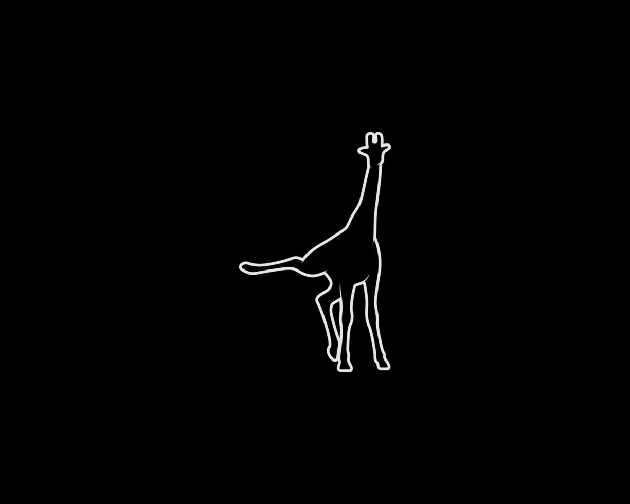 Giraffe outline vector silhouette