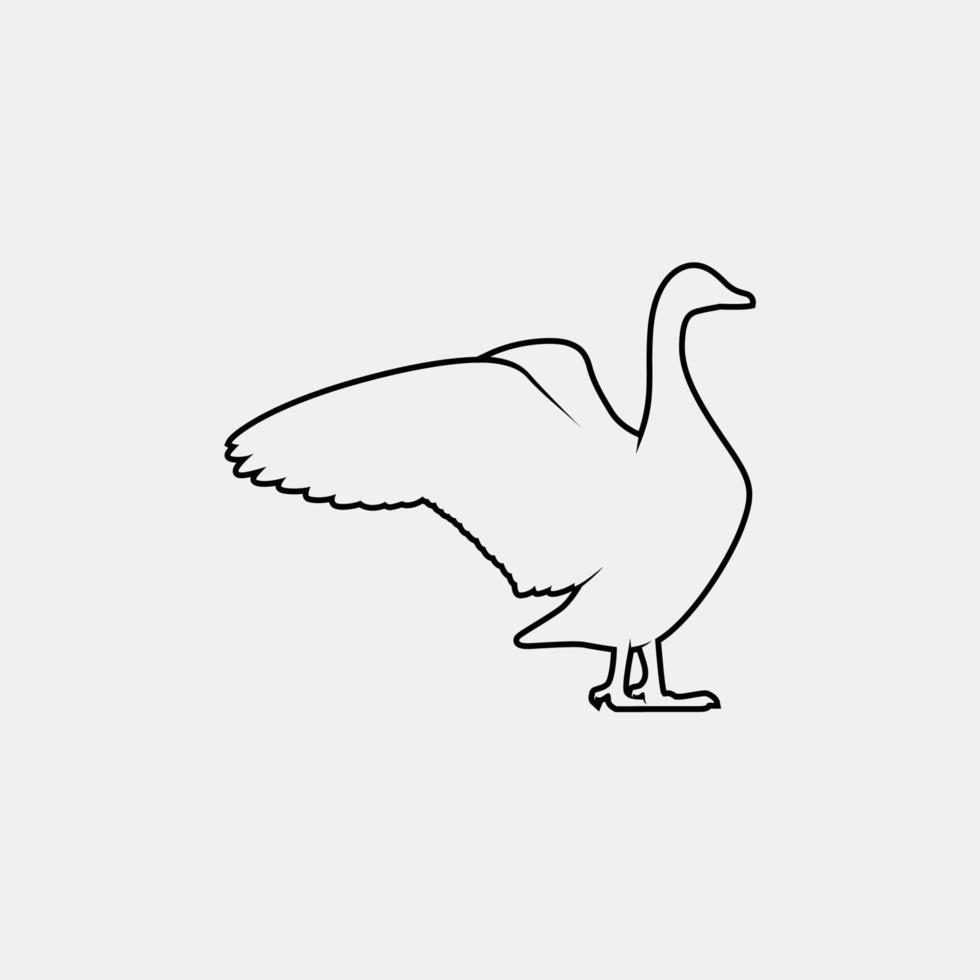 Goose outline vector silhouette