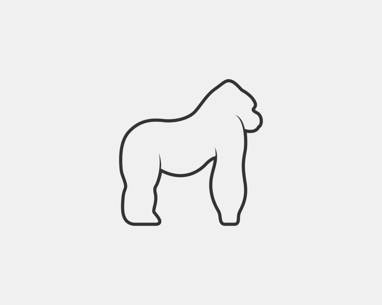 Gorilla outline vector silhouette