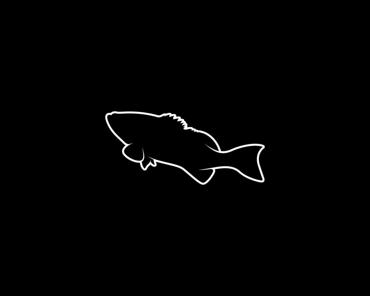 grouper outline vector silhouette
