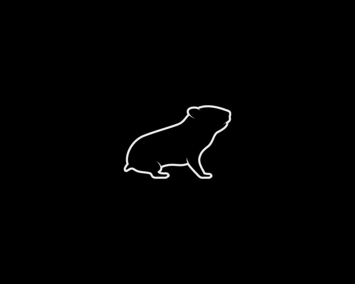 Hamster outline vector silhouette