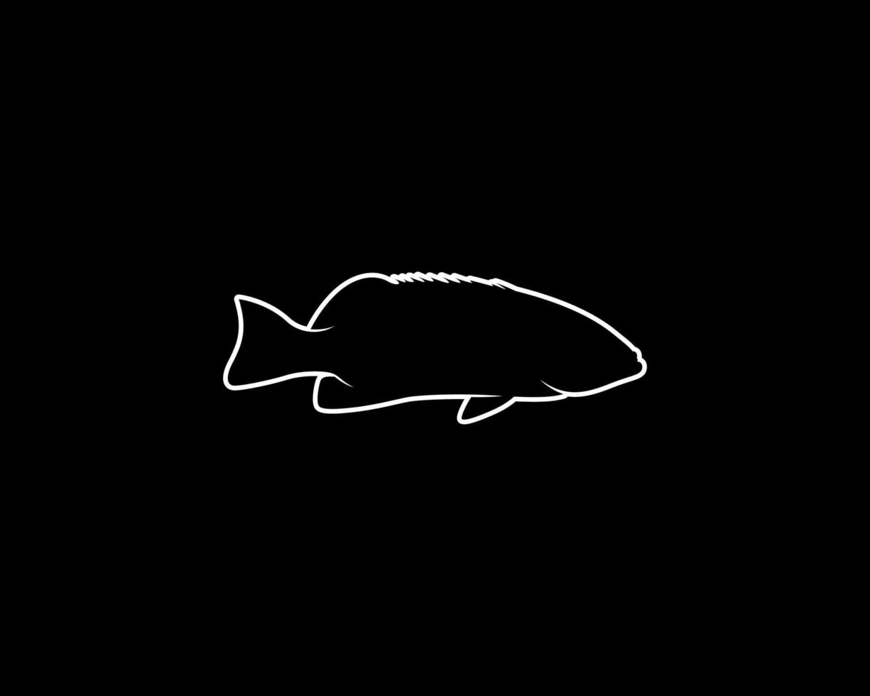 grouper outline vector silhouette